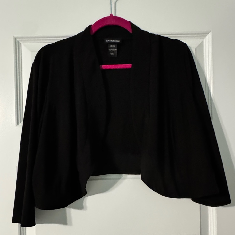 Lane Bryant Black Open-Front Shrug